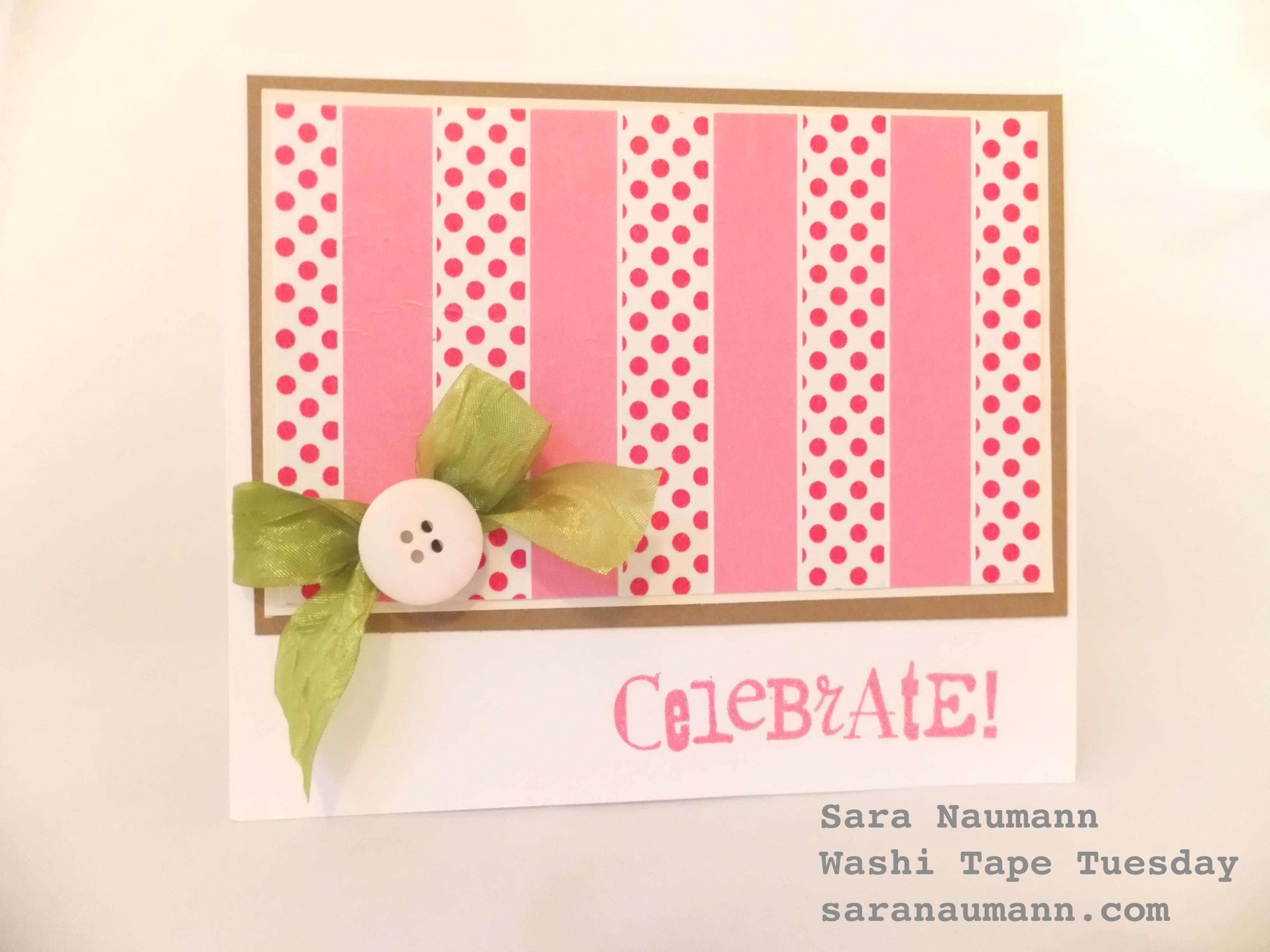 Washi Tape Tuesday: Stripey Background Celebrate Card