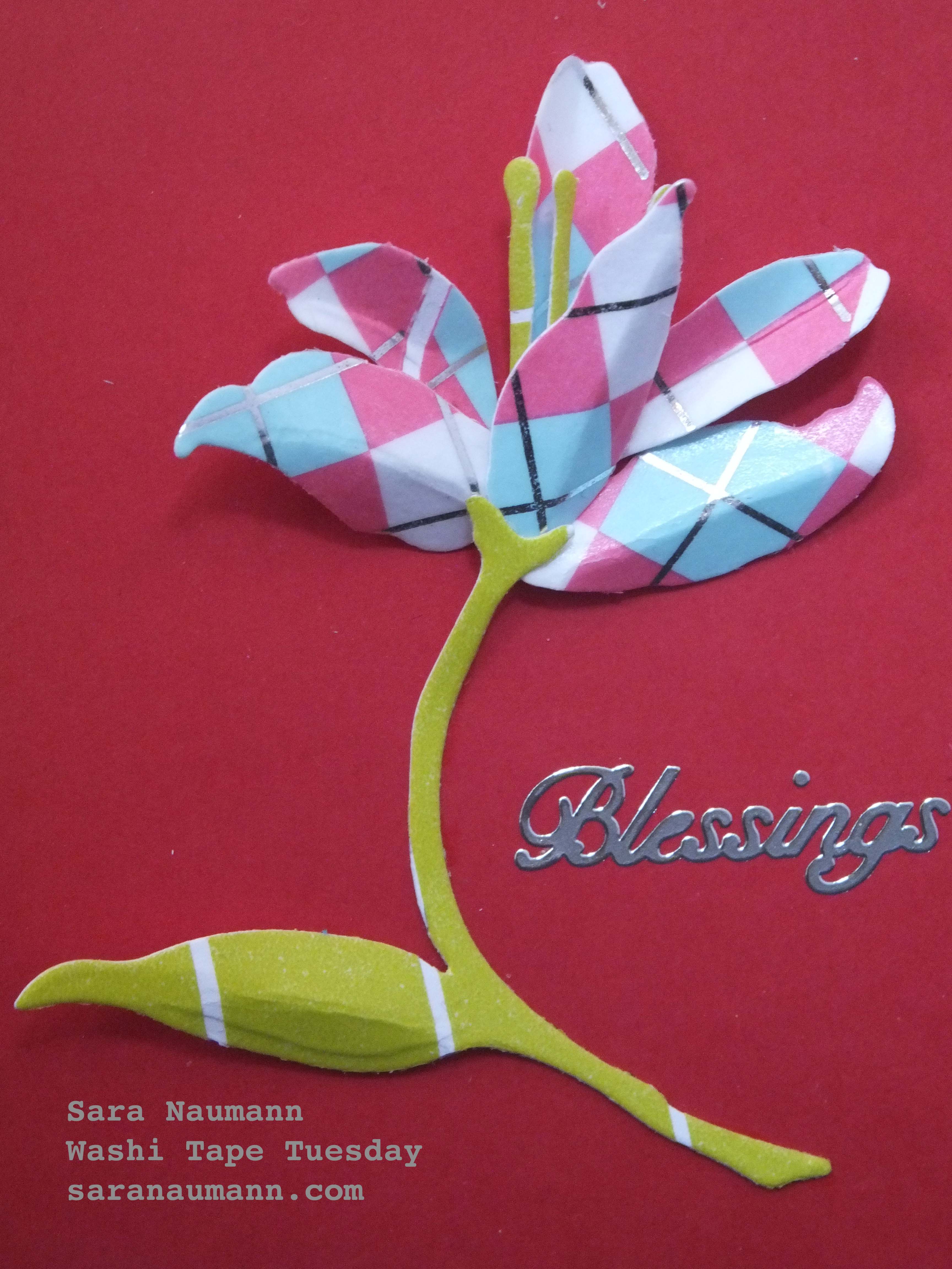 Washi Tape Tuesday: Washi Tape Lily Die-Cut Card