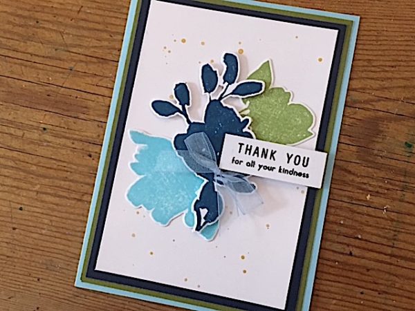 Create an easy thank you card with Altenew's Study in Watercolor stamp and die set. From the You Tube Live video with Sara Naumann.