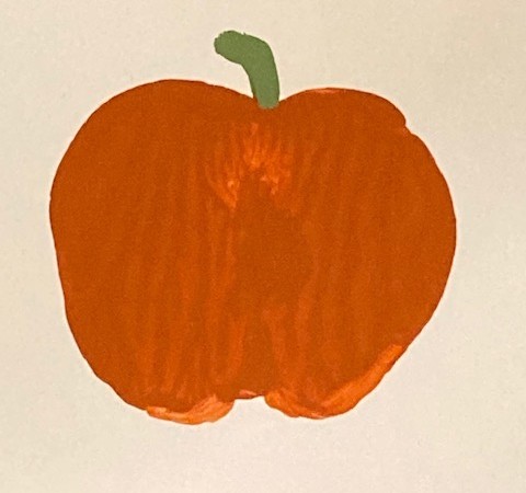 Apple-Stamped Halloween Pumpkins