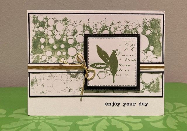 Enjoy Your Day Reverse Stenciled Card with PaperArtsy