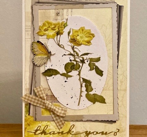 Yellow Rose Thank You Card