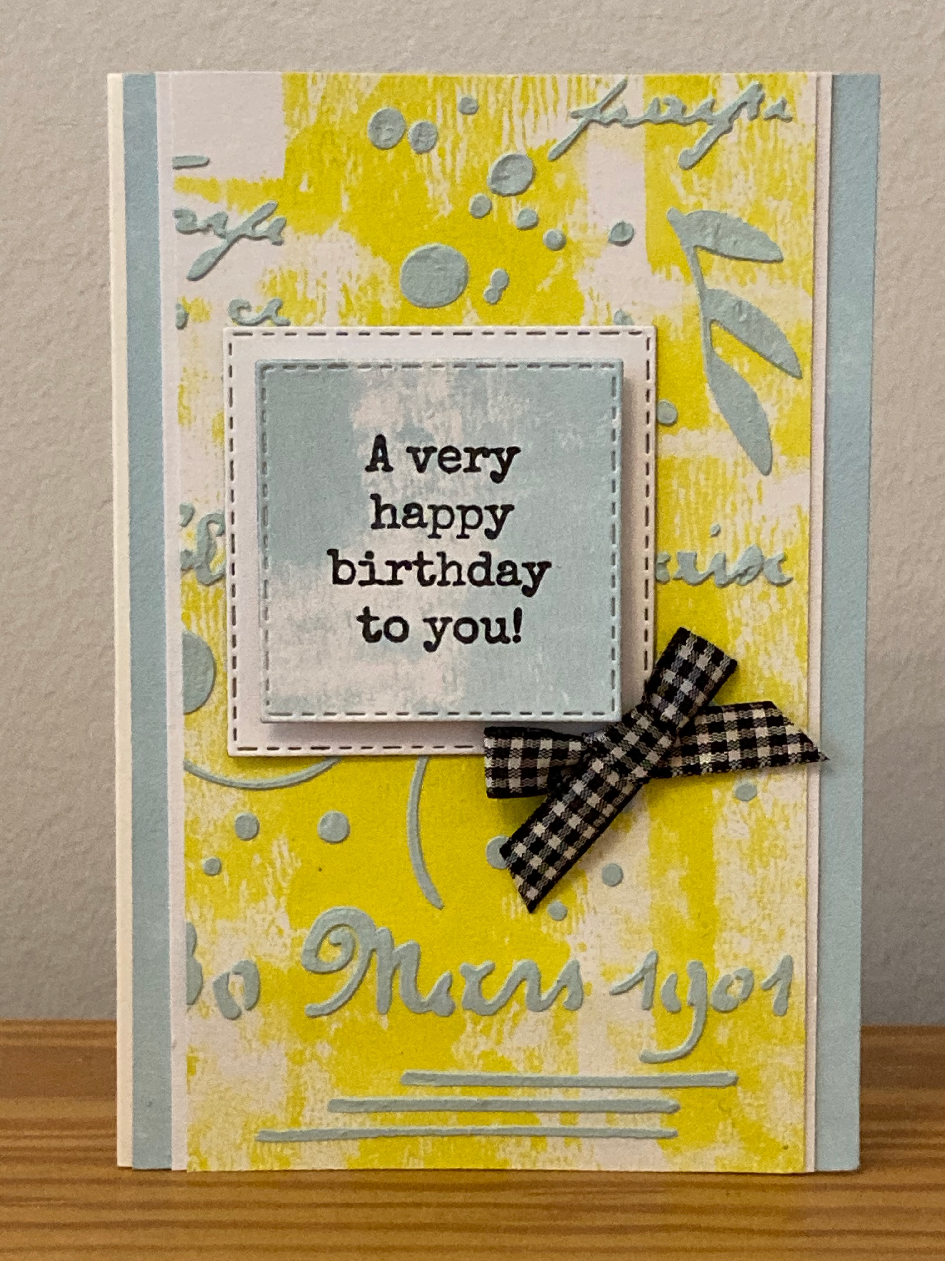 Grunge Paste Tinted Stenciling: Happy Birthday Card