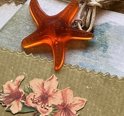 Resin Starfish Charm + Tag