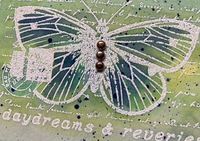 White Embossing Resist Butterflies with PaperArtsy Eclectica ESN62